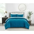 thumbnail image 1 of Chic Home Jesca 7-Piece Washed Garment Square Tile Geometric Comforter Set, Queen, Blue, 1 of 2