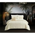 thumbnail image 1 of Chic Home  Julianna Comforter Set for Crinkle Crushed Velvet King Bedding - Decorative Pillow Shams Included, Beige - 5 Piece, 1 of 1