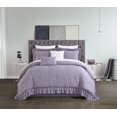 thumbnail image 1 of Chic Home Kaci 9-Piece Solid Color Ruffled Comforter Set, Queen, Lavender, 1 of 10