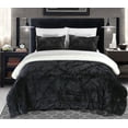 thumbnail image 1 of Chic Home Kaiser 7-Piece Ruffled Comforter Set, King, Black, 1 of 2