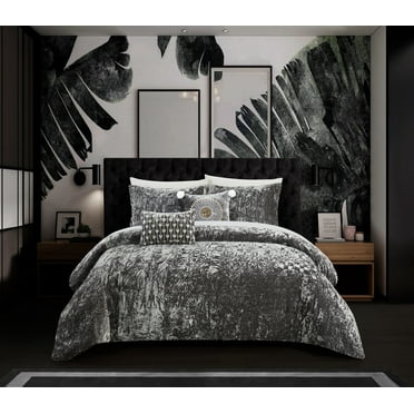 Chic Home Kiana 5-Piece Textured Comforter Set, King, Grey