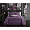 thumbnail image 1 of Chic Home Kora 7-Piece Scroll Quilt Set, King, Purple, 1 of 3