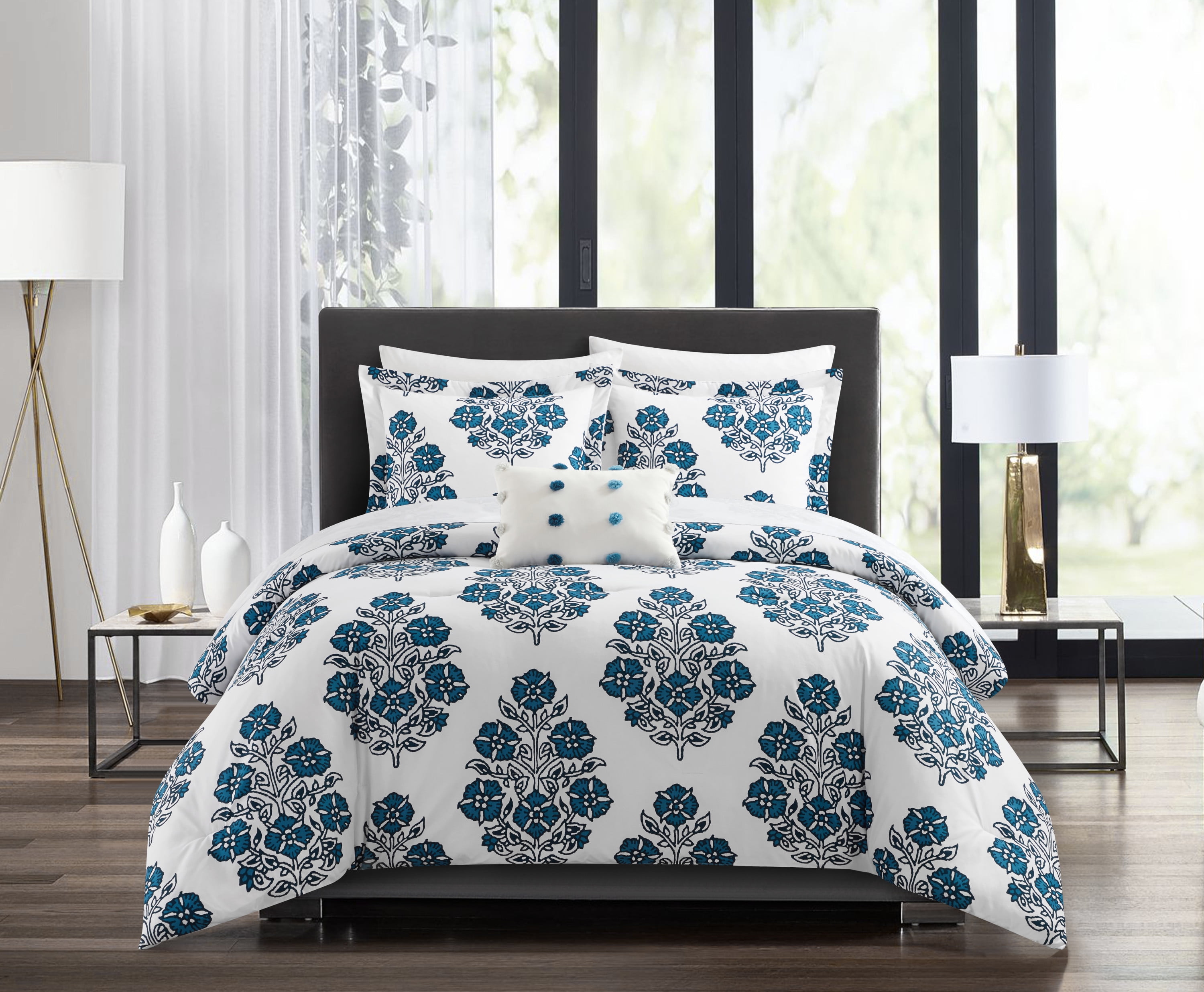 Chic Home Kylee 4-Piece Floral Medaliion Bed in a Bag Comforter Set ...