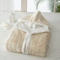thumbnail image 1 of Chic Home Landin 1-Piece Animal Pattern Sherpa Fleece Hooded Snuggle, 51x71, Beige, 1 of 11