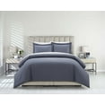 thumbnail image 1 of Chic Home Laurel Duvet Cover Set Graphic Herringbone Pattern Print Design Bed In A Bag Bedding - Sheets Pillowcases Pillow Shams Included - 7 Piece - Navy, 1 of 6