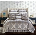 thumbnail image 1 of Chic Home Lazzel 13-Piece Jacquard Comforter Set, Queen, Taupe, 1 of 8