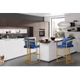 thumbnail image 1 of Chic Home Leah Arm Design Architectural Velvet Upholstered Bar Stool, 1 of 4