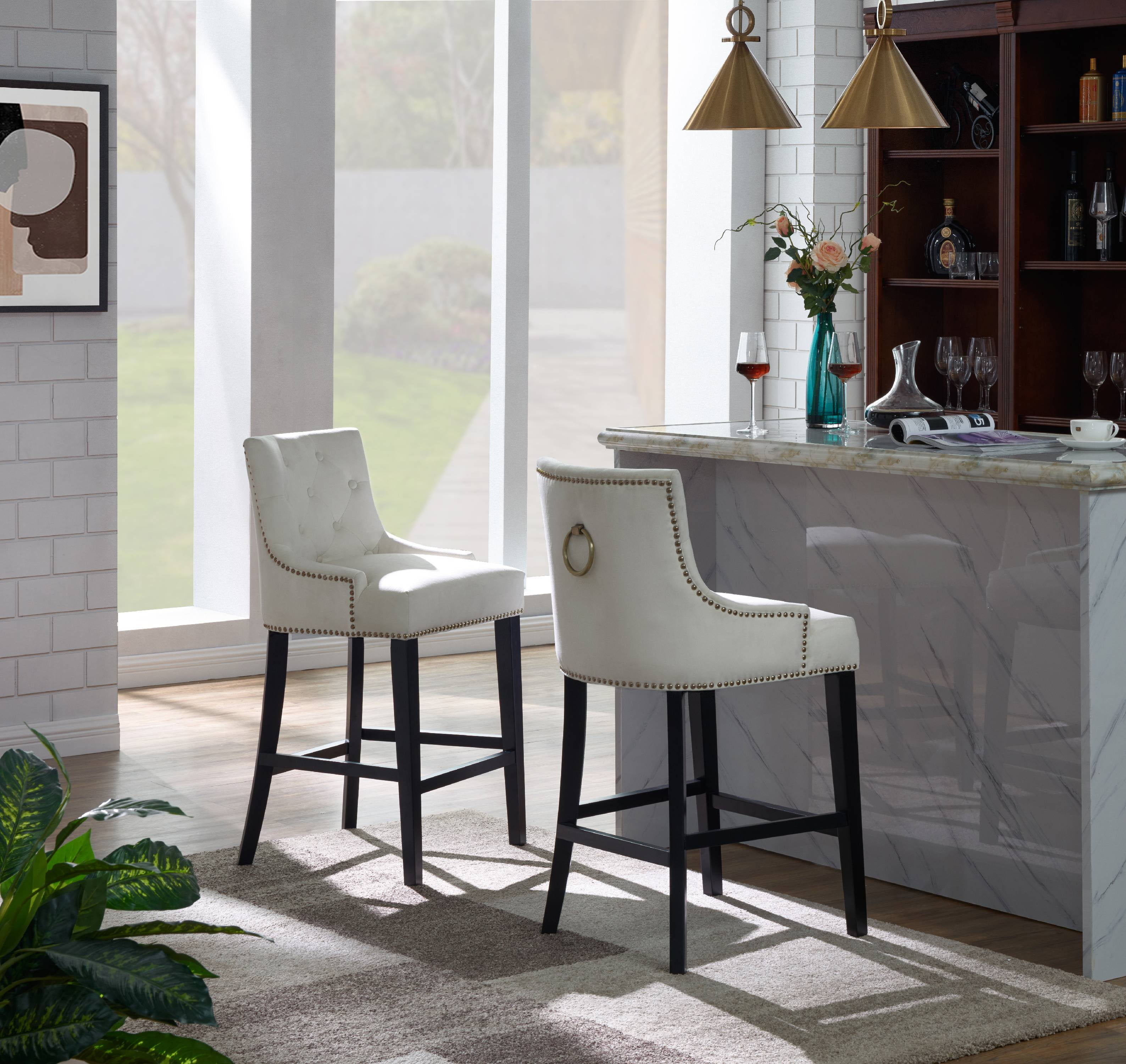 Velvet tufted counter stools sale