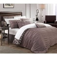 thumbnail image 1 of Chic Home Lester 7-Piece Reversible Ruffled Set, King, Brown, 1 of 2
