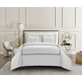 thumbnail image 1 of Chic Home Lexah 3-Piece Striped Cotton Duvet Cover Set, King, Grey, 1 of 2