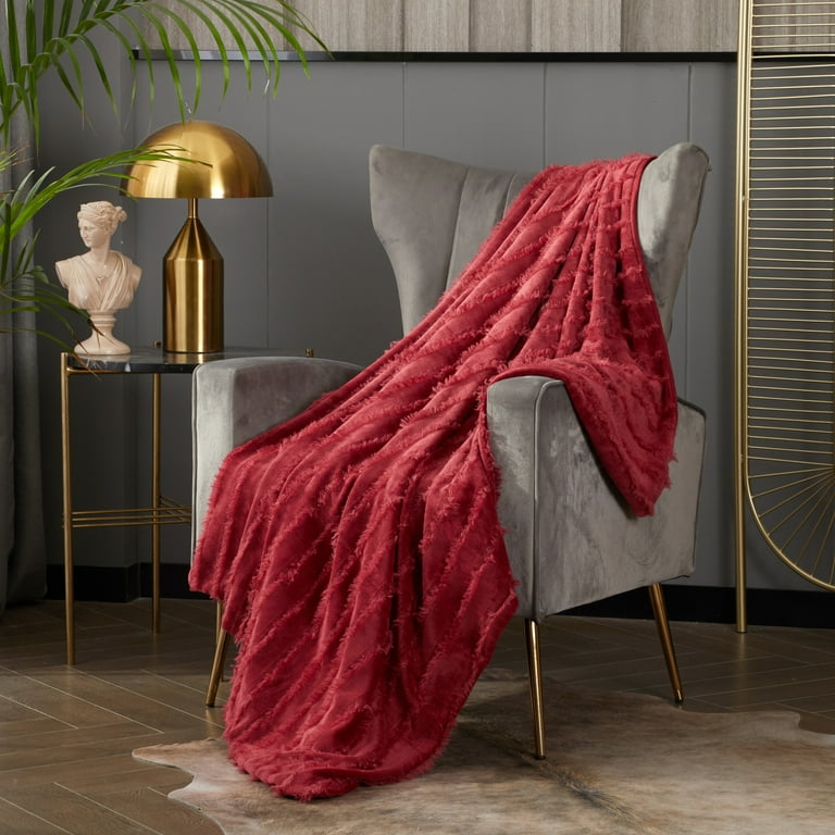 Chic Home Liah 1 Piece Jacquard Throw Blanket 50 x 60 Red Walmart