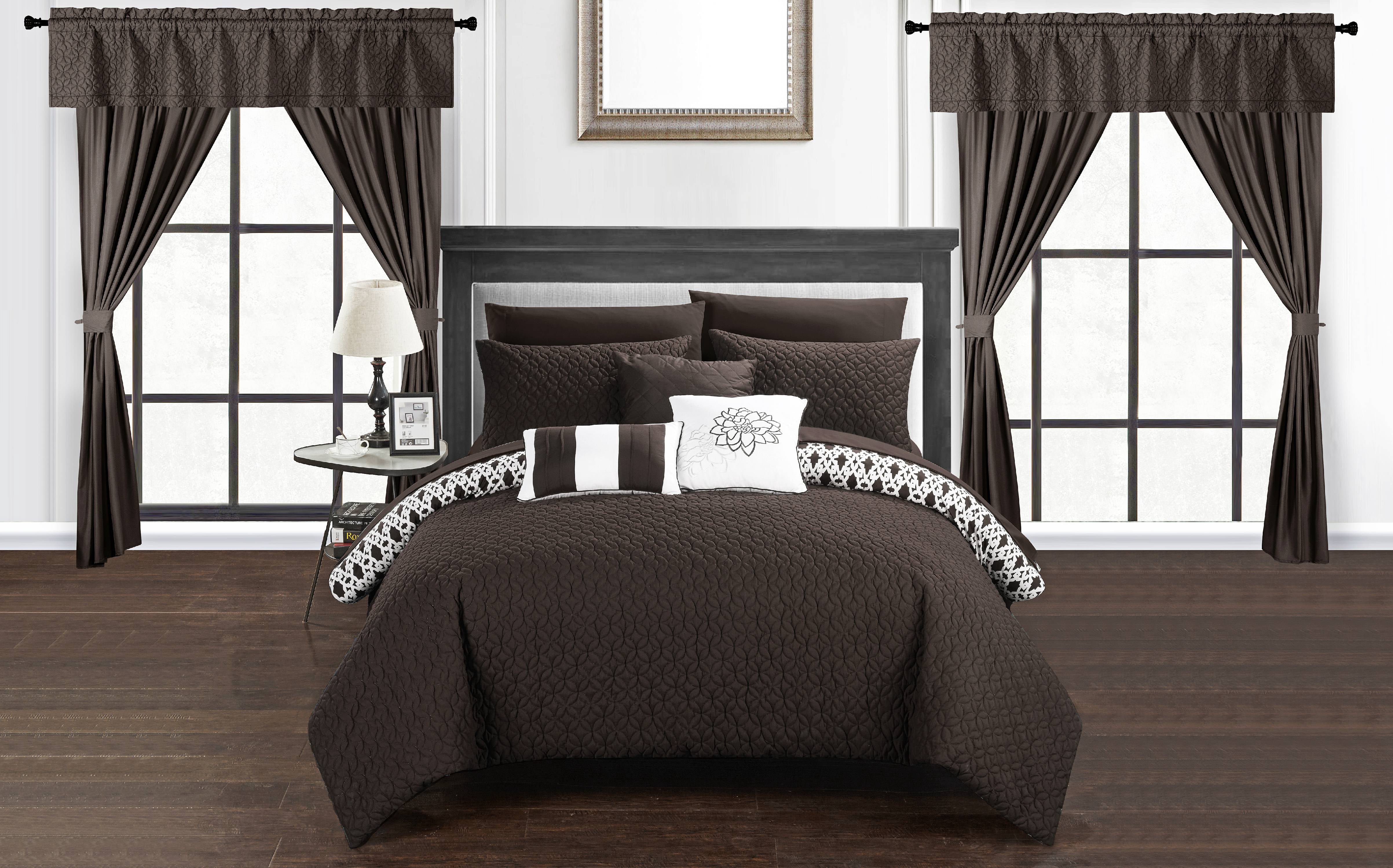 Chic Home Liron 20-Piece Reversible Geometric Color Comforter Set, King ...