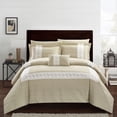 thumbnail image 1 of Chic Home Mason 6-Piece Applique Comforter Set, Twin, Taupe, 1 of 7