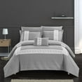 thumbnail image 1 of Chic Home Mason 8-Piece Applique Comforter Set, Queen, Grey, 1 of 2