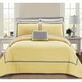 thumbnail image 1 of Chic Home Mesa 8 Piece Quilt Cover Set Hotel Collection Two Tone Banded Geometric Embroidered Quilted Bed in a Bag Bedding – Sheets Decorative Pillows Shams Included, Queen Yellow, 1 of 2