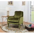 thumbnail image 1 of Chic Home Milka Accent Club Chair Sleek Elegant Velvet Upholstered Plush Cushion Seat Metal Trim, Modern Transitional, Green, 1 of 2