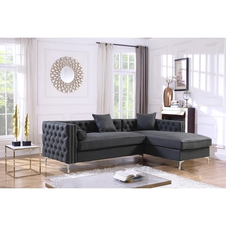 Chic Home Monet Left Hand Facing Sectional Sofa L Shape Chaise PU Leather