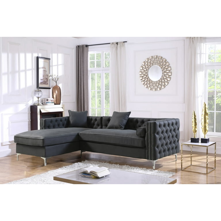 Chic Home Monet Right Hand Facing Sectional Sofa L Shape Chaise PU