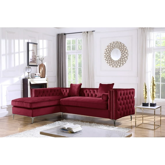 Chic Home Monet Sectional Sofa, Red