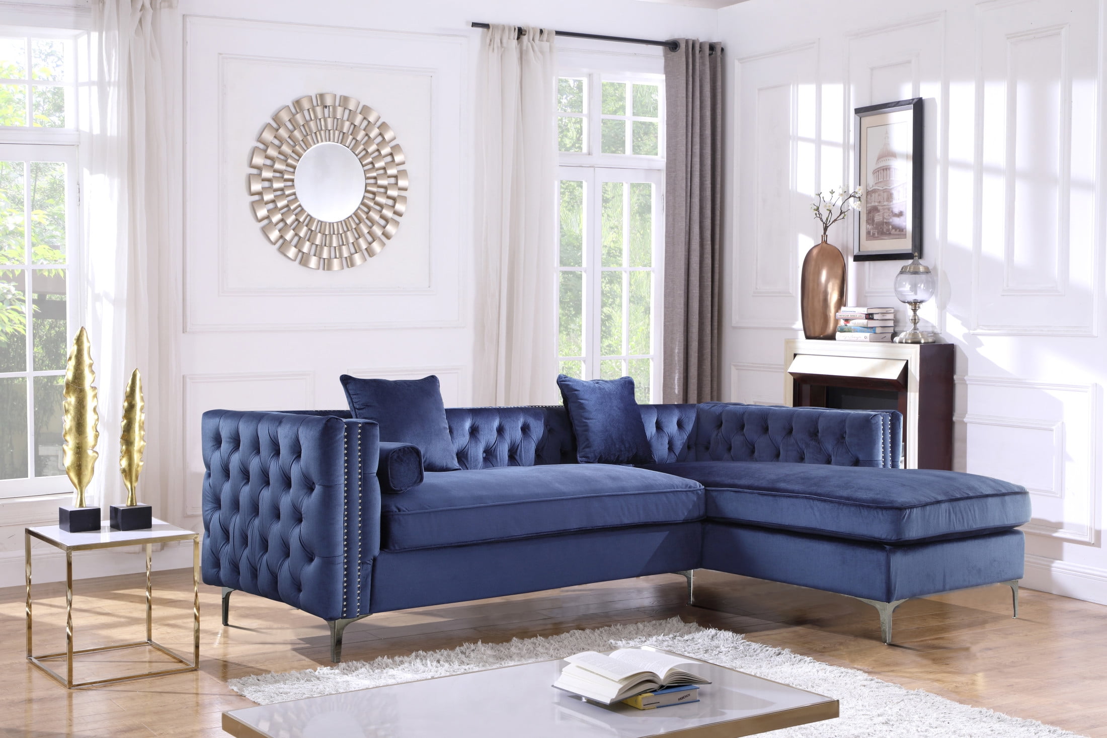 Chic Home Monet Velvet Modern Contemporary Button Tufted with