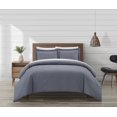 thumbnail image 1 of Chic Home Morgan Duvet Cover Set Contemporary Two Tone Striped Pattern Bed In A Bag Bedding - Sheets Pillowcase Pillow Sham Included - 5 Piece - Twin 68x90", Navy, 1 of 6