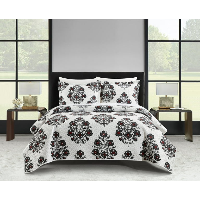 Free Shipping! Chic Home Morten Twin Quilt Set Grey Floral