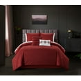 thumbnail image 1 of Chic Home Mya 7-Piece Floral Embossed Comforter Set, Twin, Red, 1 of 9
