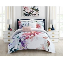 Chic Home Nitobe Gardens 9-Piece Reversible Floral Comforter Set, King, Multi Color