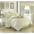 thumbnail image 1 of Chic Home Olivier 24-Piece Reversible Floral Comforter Set, King, Beige, 1 of 2