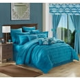 thumbnail image 1 of Chic Home Olivier 24-Piece Reversible Floral Comforter Set, Queen, Teal, 1 of 2