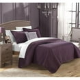 thumbnail image 1 of Chic Home  Marcedona Traditional Embroidery Quilt Set with Embrdoidered Decorative Pillow - Luxury Quilt Collection - Plum - Queen - 4 Piece, 1 of 1