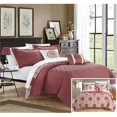 thumbnail image 1 of Chic Home QS4245-BIB-US 9 Piece Waneta Hexagon Quilted Embroidered with Contemporary Reversible Printed Backside Queen Quilt Set, Brick, 1 of 1