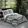 thumbnail image 1 of Chic Home QS5277 4 Piece Paraiba Contemporary Geometric Patterned Reversible Quilt Cover Backing Bedding with Decorative Pillows Shams, King - Black, 1 of 3