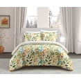 thumbnail image 1 of Chic Home Robin 7 Piece Duvet Cover Set Reversible Hand Painted Floral Print Design Bed In A Bag Bedding with Zipper Closure - Sheets Pillowcases Pillow Shams Included, Queen, Multi-color, 1 of 2