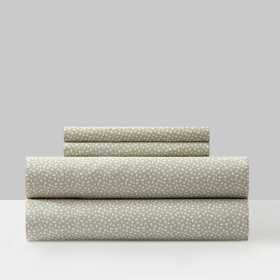 Chic Home Ryen 3-Piece Solid Color with White Spots Design Sheet Set, Twin, Beige