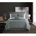 thumbnail image 1 of Chic Home Rylan 4 Piece Striped Box-stitched With Dotted Pillow Quilt Set, King, Gray, 1 of 5