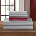 thumbnail image 1 of Chic Home SS5261-US 6 Piece Solid Grey with Trudy Grey Print Super Soft Brushed Microfiber Queen Sheet Set & 2 Bonus Pillow Cases, 1 of 1