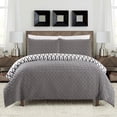 thumbnail image 1 of Chic Home Sabina 7-Piece Reversible Geometric Comforter Set, King, Grey, 1 of 2