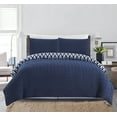 thumbnail image 1 of Chic Home Sabina 7-Piece Reversible Geometric Comforter Set, King, Navy, 1 of 2