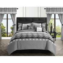 Chic Home Sevrin 20-Piece Color Block Comforter Set, King, Black