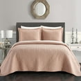 thumbnail image 1 of Chic Home Shalon 3-Piece Geometric Cotton Quilt Set, King, Blush, 1 of 6