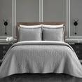 thumbnail image 1 of Chic Home Shalon 3-Piece Geometric Cotton Quilt Set, King, Grey, 1 of 6