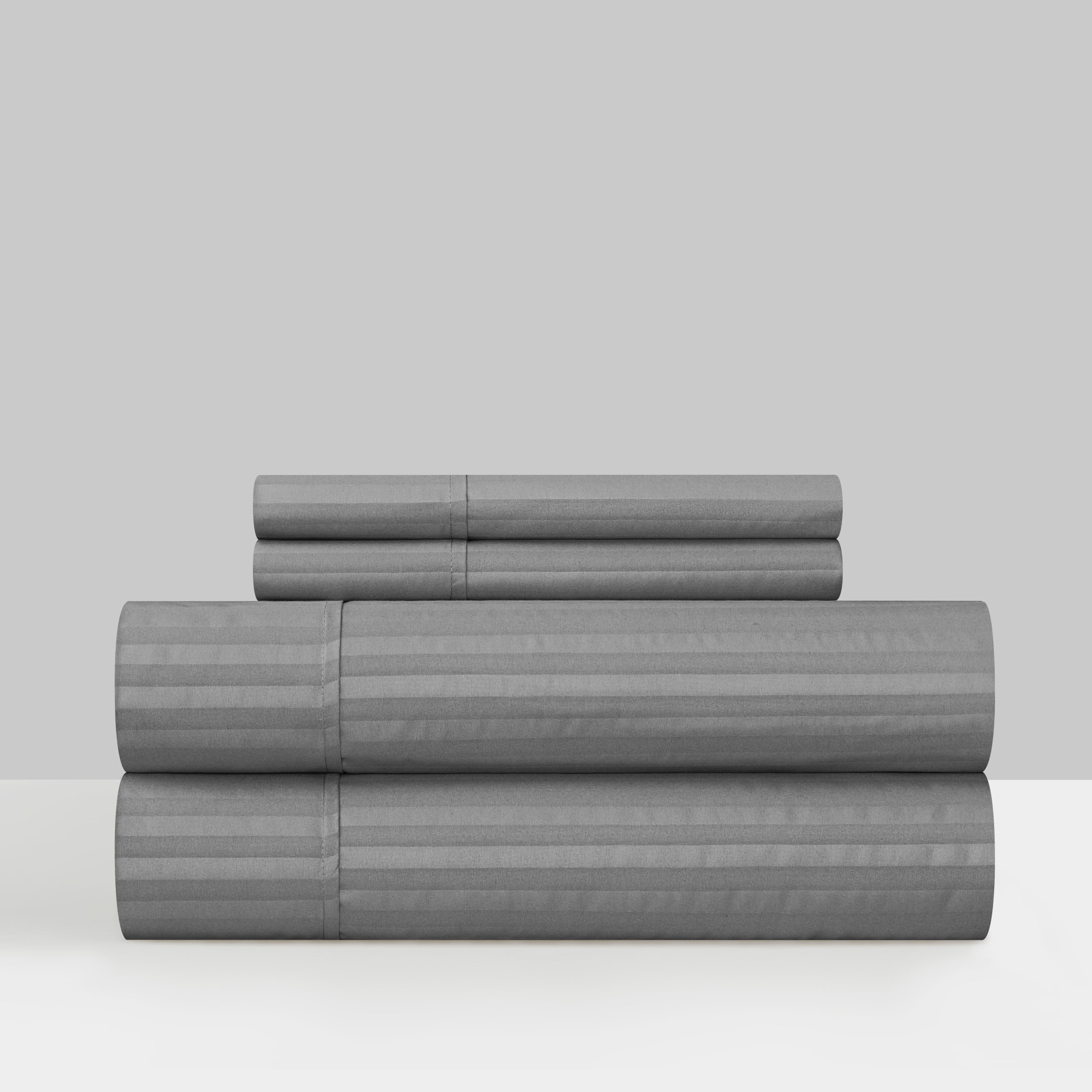 Chic Home Shana 4-Piece Solid Color Sheet Set, King, Grey