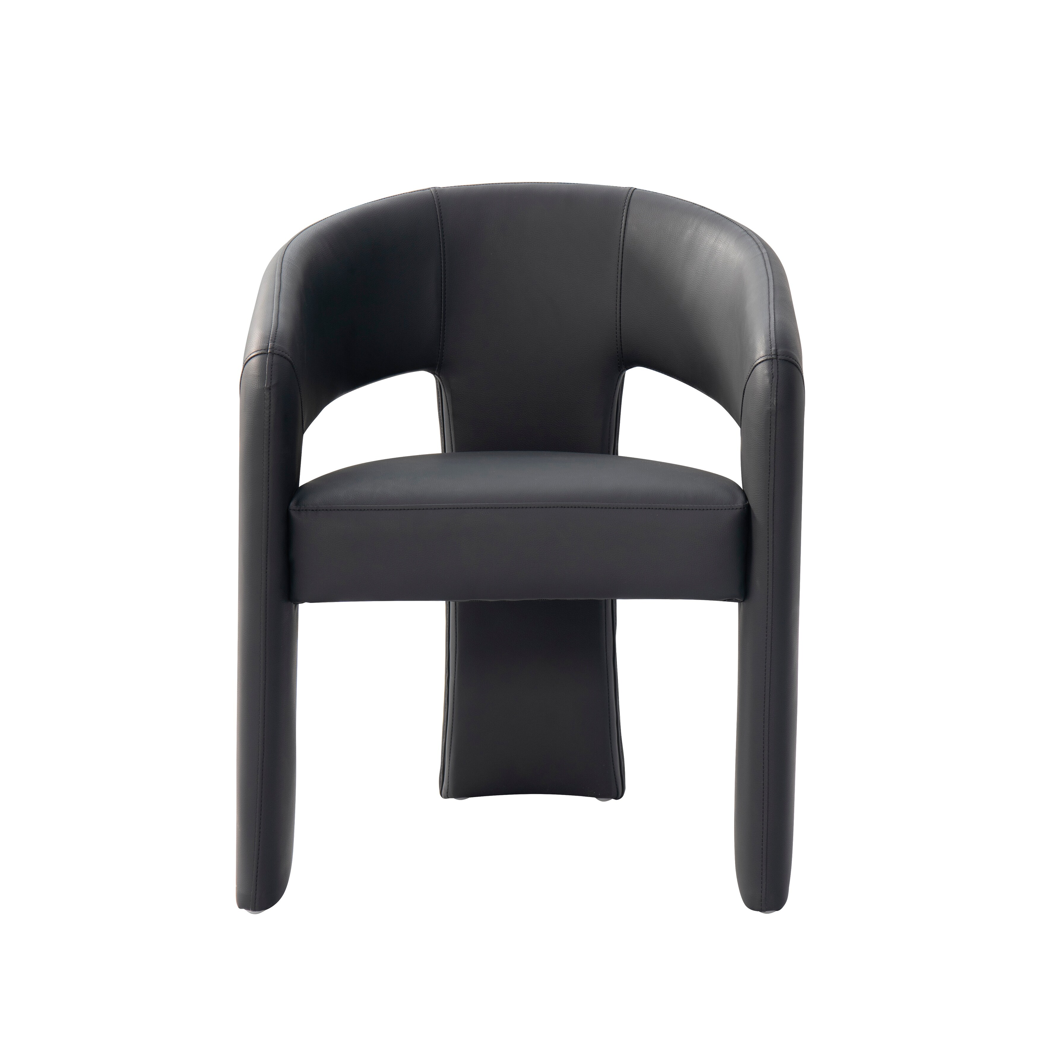 Chic Home Shandra Dining Chair Faux Leather Upholstered Curved Seat ...