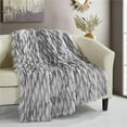 thumbnail image 1 of Chic Home TB3515 50 x 60 in. Kian New Faux Fur Collection Super Soft Ultra Plush Micromink Backing Decorative Two-Tone Design Throw Blanket - Gray, 1 of 1