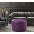 thumbnail image 1 of Chic Home Tosh Button Tufted PU Leather Upholstered Round Ottoman, 1 of 6