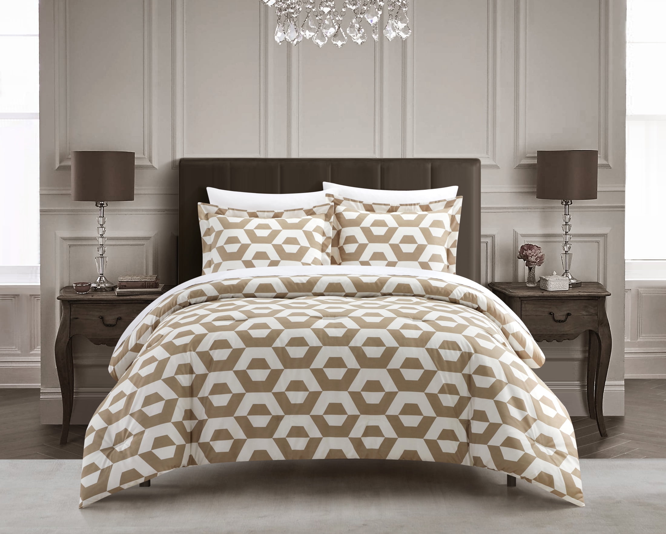 Queen Beige Duvet Set