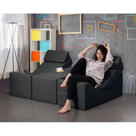Chic Home Trypsin Upholstered Adjustable Accent Chair/Recliner/Ottoman Bench
