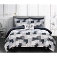 thumbnail image 1 of Chic Home Viy 8-Piece Reversible Printed Comforter Set, Queen, Black, 1 of 2