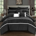thumbnail image 1 of Chic Home Wanda 10-Piece Ruffled Comforter Set, King, Black, 1 of 3